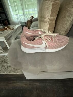 Nike Women’s Pink and White Mesh Running Sneakers